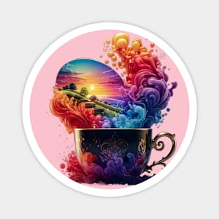 Art Cup Style Gatsby Colorful Magnet